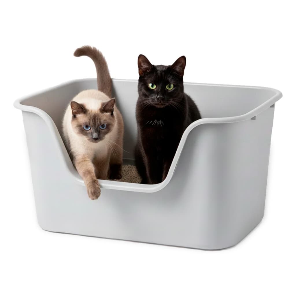 Caixa de areia grande para gatos com lados altos, caixa de areia para gatos interna, caixa de areia para gatos de entrad