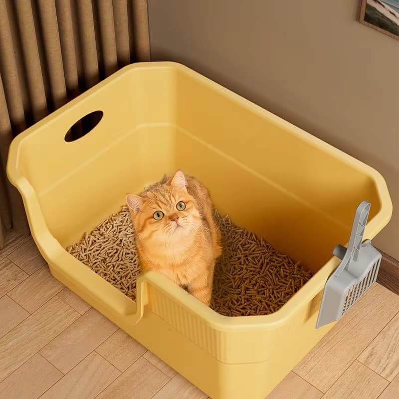 Caixa de areia alta para gato grande Gigante Bandeja Areia Gato Caixa de areia para gatos semifechada