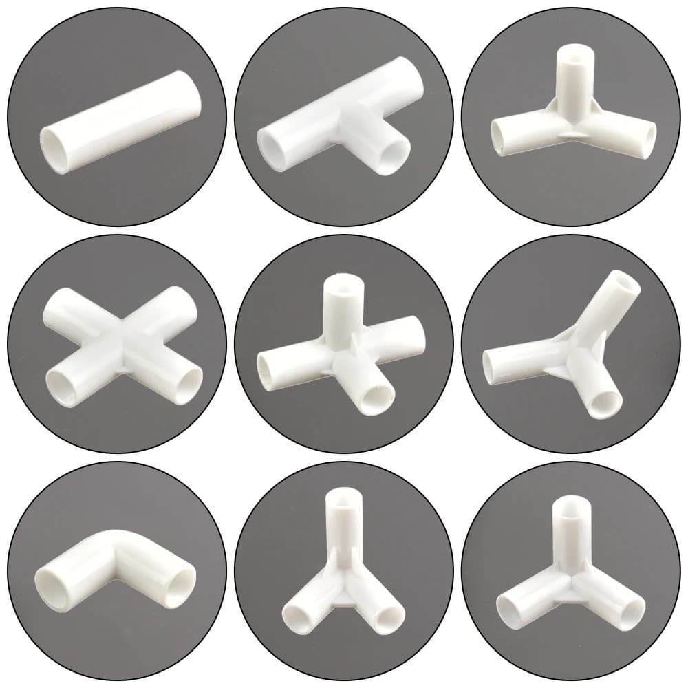3 Peças Cotovelo Reto Interno 12mm Conector T De 4 Vias Multi-Ângulo Junta De PVC De 3