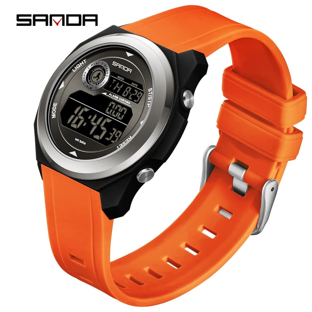 SANDA 2203 Moda Novo LED Relógio De Pulso Digital Masculino Relógios Eletrônicos Multi Funcional À Prova D'água Desperta