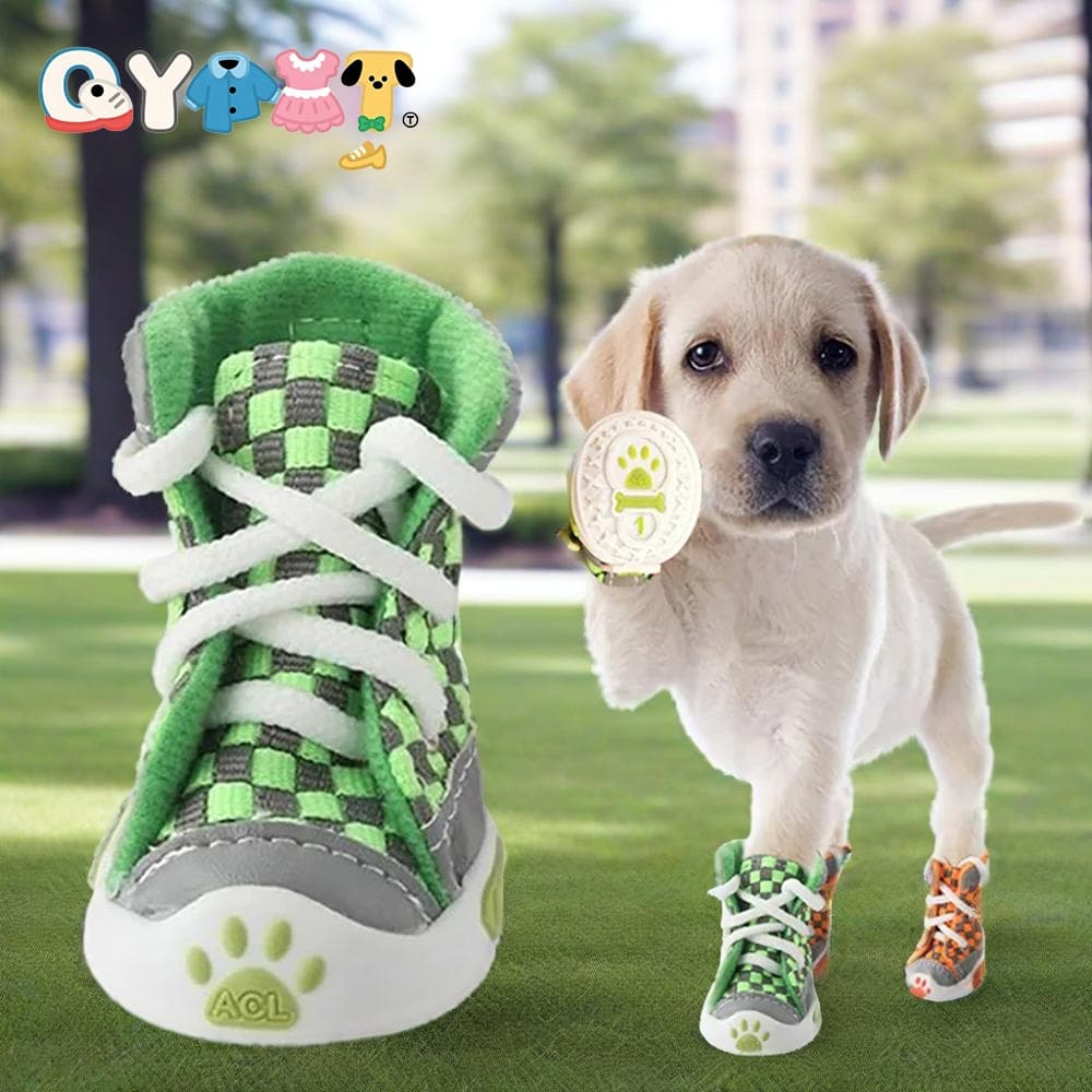QYPET 4 Unidades/Lote Sapatos Para Animais De Estimação Cachorro Festa Moda Botas De Lazer Filhote De Pavimento Quente A
