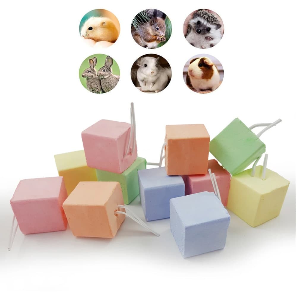 Pequeno Animal De Estimação Colorido Cálcio Moagem Pedra Pet Hamster Chinchila Esquilo Coelho Papagaio Cobaia Cubo Bloco