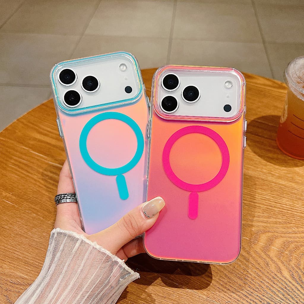Aurora colorido Laser magnético caso protetor do telefone móvel adequado para iPhone17 iPhone17Air iPhone16Pro