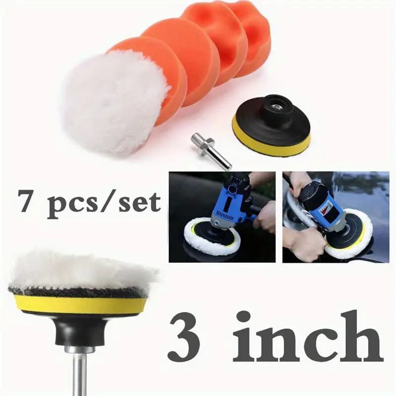 5/7/8/11 Peças Kit Boina Polimento Automotivo Espuma e Lã 3/5 Polegadas para Furadeira e Parafusadeira