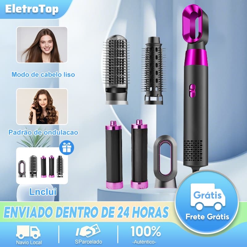Secador De Cabelo Modelo 5 Em 1 E Cria Encaracolado Com Facilidade Rápida , Silenciosa Perfeita
