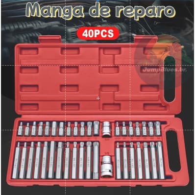 Kit 40 Peças Jogo De Chaves Torx Multidentada E Hexagonal Alta Qualidade