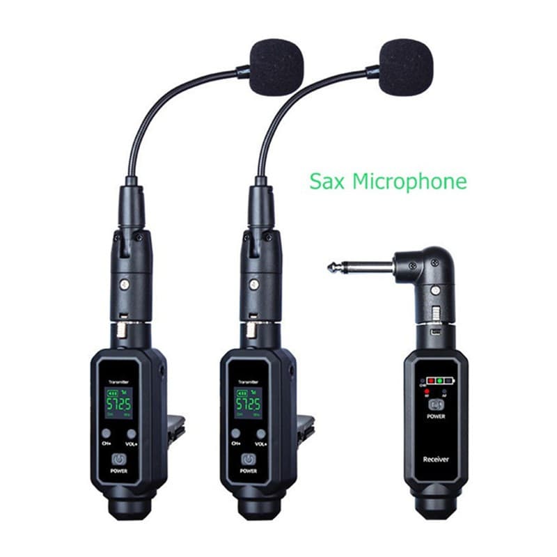 C03 Sax Microfone Transmissor De Áudio Sem Fio Receptor Para Mixer Guitar Condensador Dinâmico