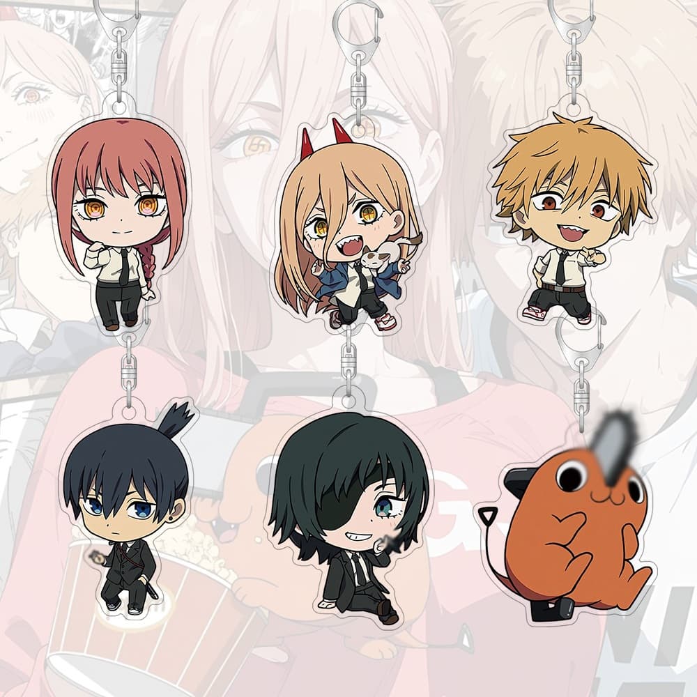 Chaveiro Acrílico Motosserra Homem Anime Dos Desenhos Animados Bonito Sacos Decorativos Mochila Pequeno Pingente Present