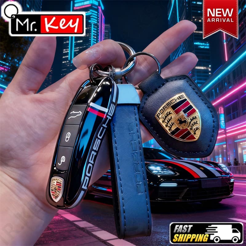 [Mr.Key] Modificar Trilha Pintura Caso Chave Remota Para Porsche Cayenne 718 MACAN Panamera Substituir Capa