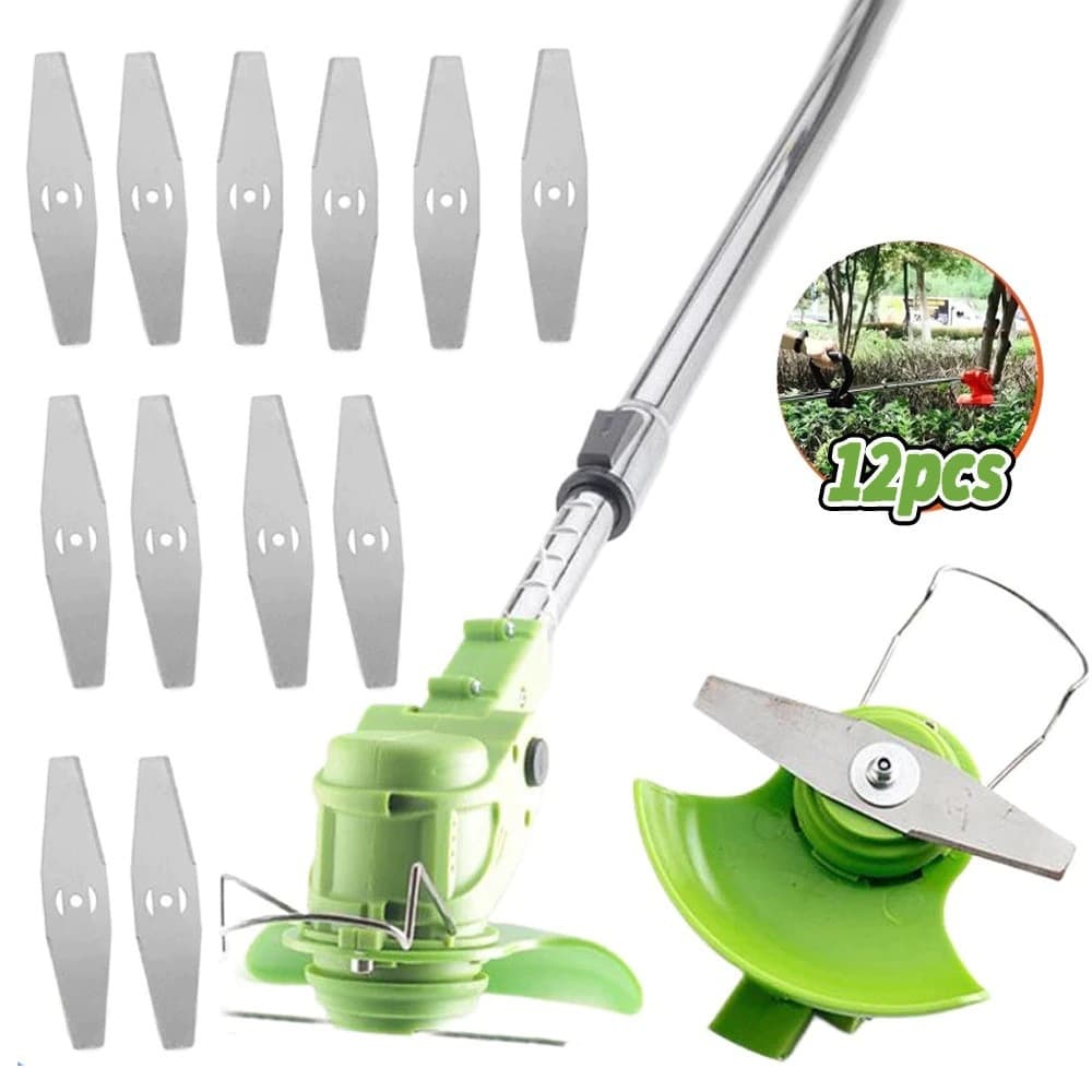 Kit 12 Peças De Lâminas Para Cortador De Grama Lâminas Para Aparador De Grama Acessórios Para Capinador