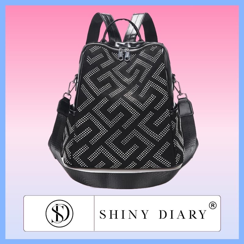 Mochila Casual feminina Detalhes de strass incrustados Sempre destaca moda e confortável