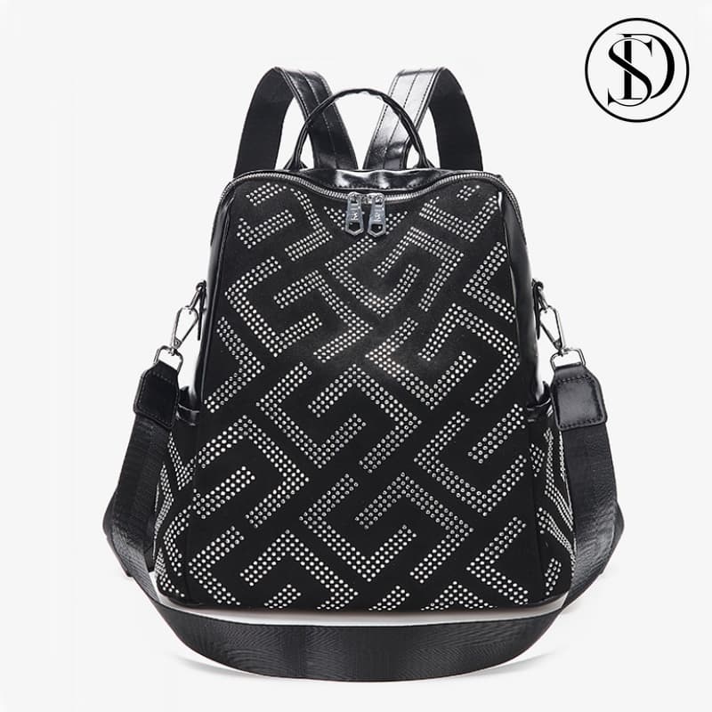Mochila Feminina Brilhante com Cristais Estilo e Praticidade