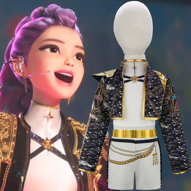 4-12 Anos Anime Cosplay Meninas Conjuntos De Roupas Mangas Compridas Moda Ternos Infantis