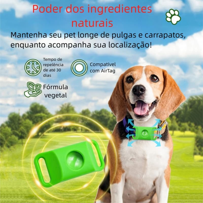 Kit 4 Cápsulas Repelente p/ Cães e Gatos – Placa Antipulgas, Carrapatos e Mosquitos – À Prova d’Água