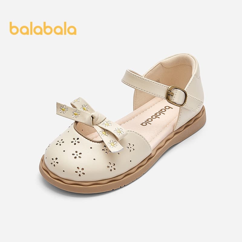 Balabala Crianças Princesa Sandálias Menina 2026 Verão Novo Estilo Pequenos Sapatos De Couro Adorável