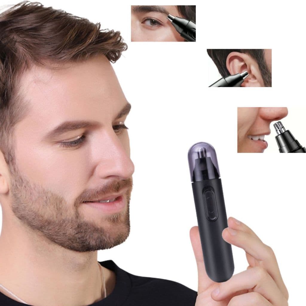 Aparador Elétrico Profissional para Nariz e Ouvido com Lâminas Giratórias - Barbeador Facial