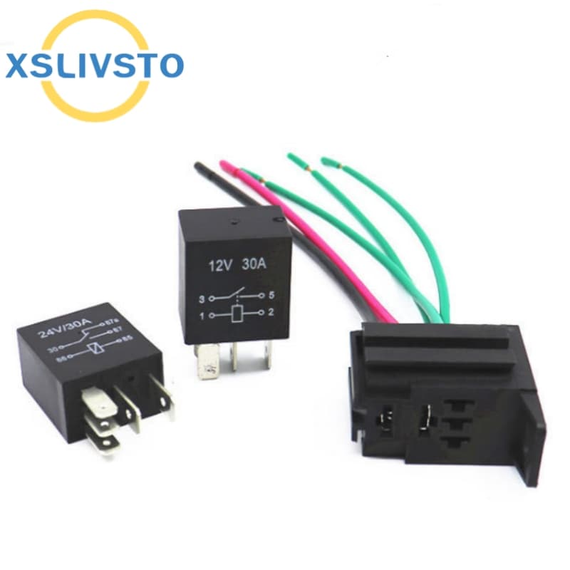 1 Conjunto DC 12V 30A Corrente Nominal 1NO 1NC SPDT 4/5 Pinos Relé De Alarme Automotivo Do Carro 40 Amp Novo xslivsto DJ