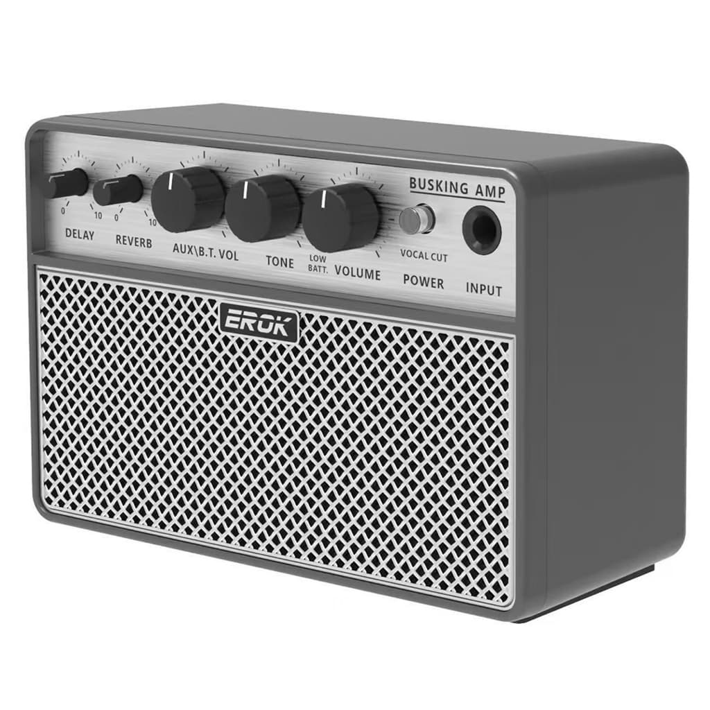 Amplificador De Guitarra Acústica EROK BA-10Pro , Vocal E Portátil Com Efeitos De Atraso/Reverb , Entrada Para Fone De O