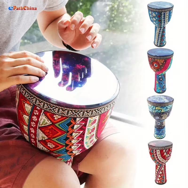 Djembe De Fibra De Carbono De 8.5 " , Tambor De Mão Sem Ajuste De Pele De Cabra , Leve Para Adultos E Crianças Iniciante