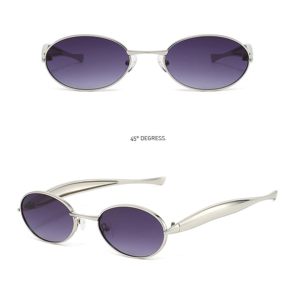 Óculos De Sol Ovais Elegantes E Luxuosos Com Armação De metal , Para Mulheres Modernas Homens uv400