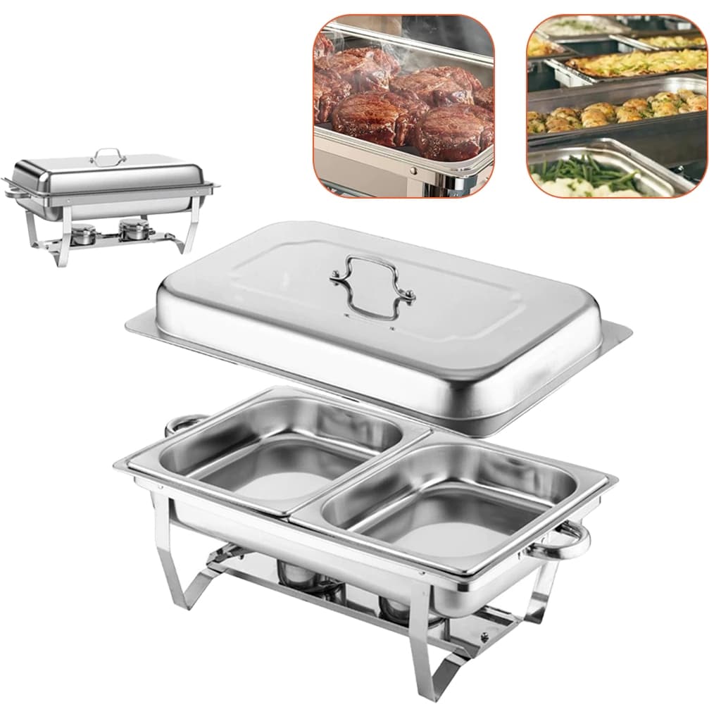 Isgood Rechaud Profissional Inox 12L com 1, 2 ou 3 Divisórias para Buffet Profissional Inox12l Com DivisóRias Para Festa
