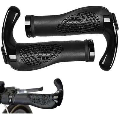 Bar End Manopla Anatomica Guidão Bike Bicicleta Preto
