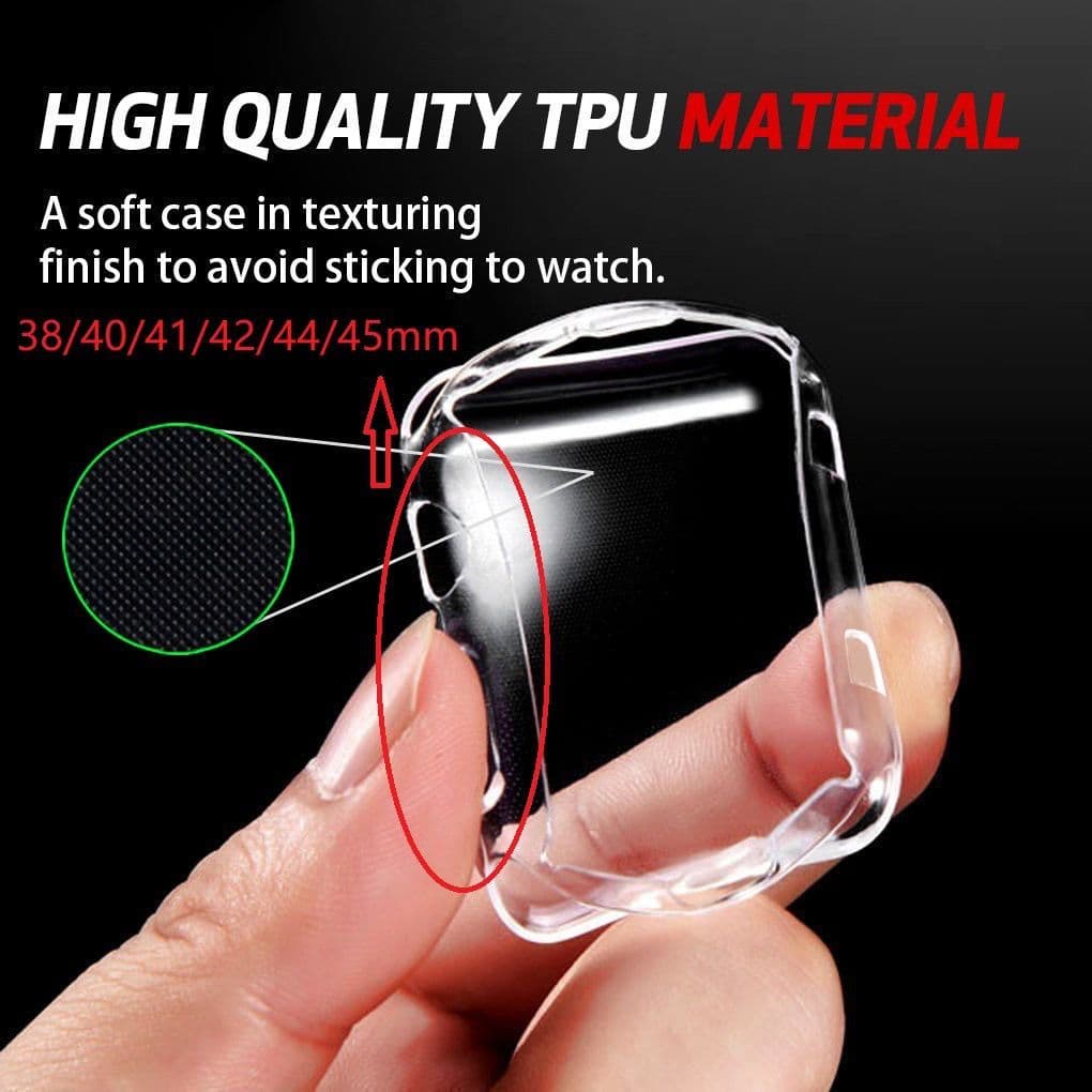 Meia Capa Relógio 11 ultra 2 3silicone tpu Macia Para s11 smartwatch 2 3 4 5 6 7 8 9 10 se 49mm 45mm 41mm Transparência