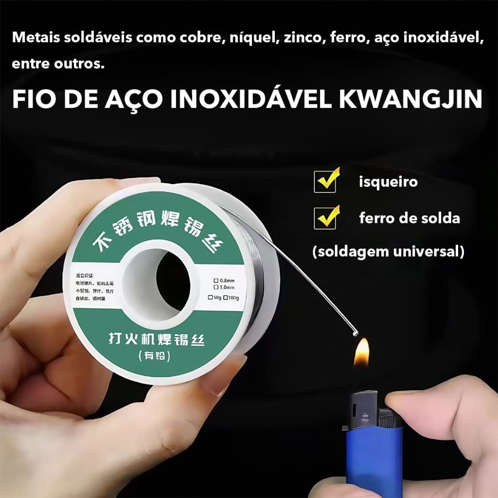 Estanho Com Fluxo 1mm 80g Profissional para Soldar Fio Arame para Ferro de Soldar Soldagem