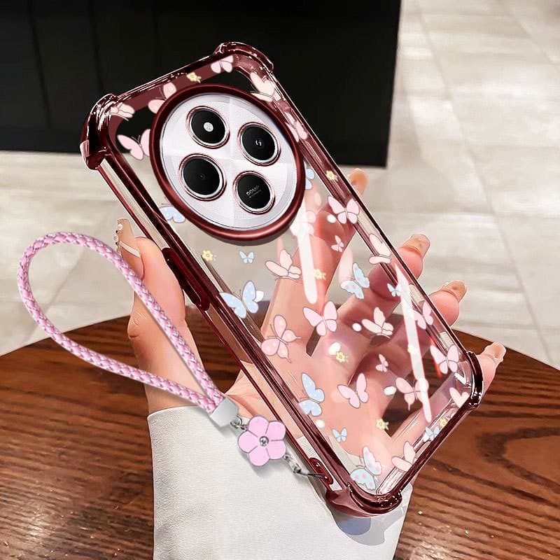 Capa VRQR Para Xiaomi Redmi 14C 4G 5G Poco C75 M7 5G A3 Pro 4G 14R A4 5G De Telefone Transparente À Prova De Choque Esti