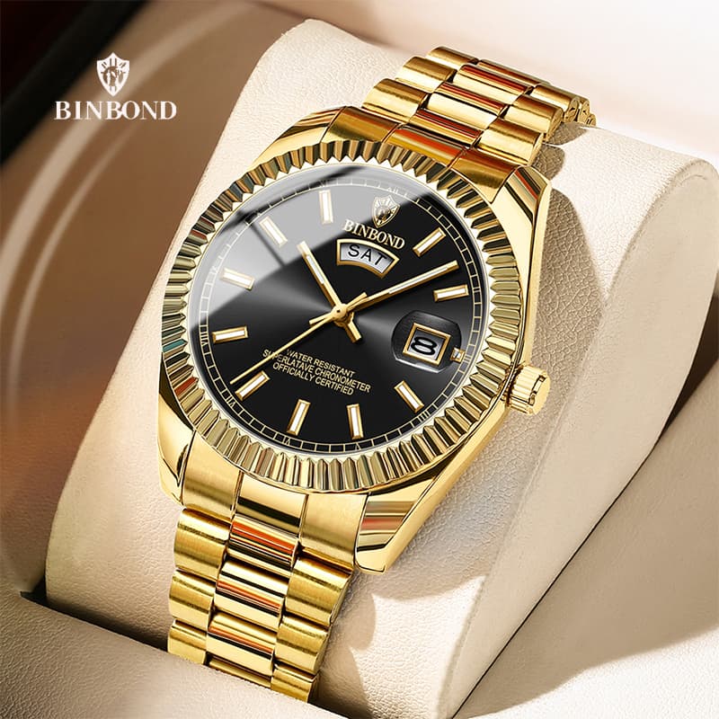 BINBOND Masculino Relógio De Quartzo Marca Superior Esportes Relógios Masculinos Aço Inoxidável À Prova Dwaterproof Água
