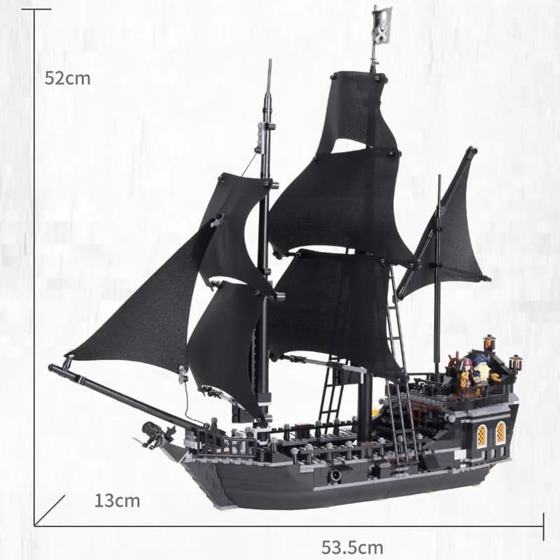 53cm 1.000 pçs compatível Lego caribe veleiro capitão Jack pérola preta grande bloco de construção brinquedo presente an