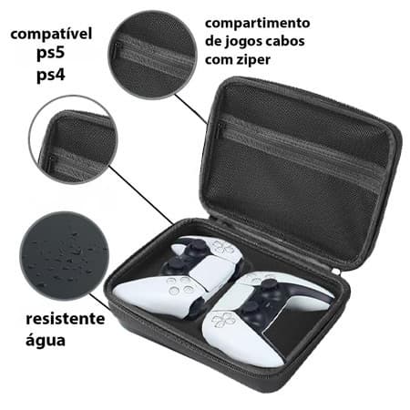 Case Estojo Maleta Organizador Para Controle PS5 Anti-Poeira Adequado Para Caixa De Armazenamento