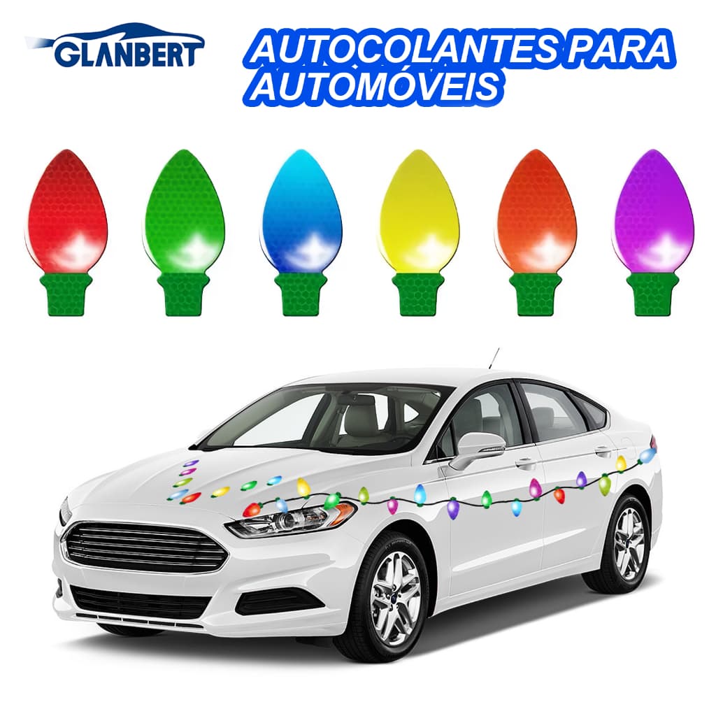Decorações De Natal 2025 Lâmpada Em Forma De Adesivos Magnéticos Reflexivos Decoração De Automóvel Adesivo De Motociclet