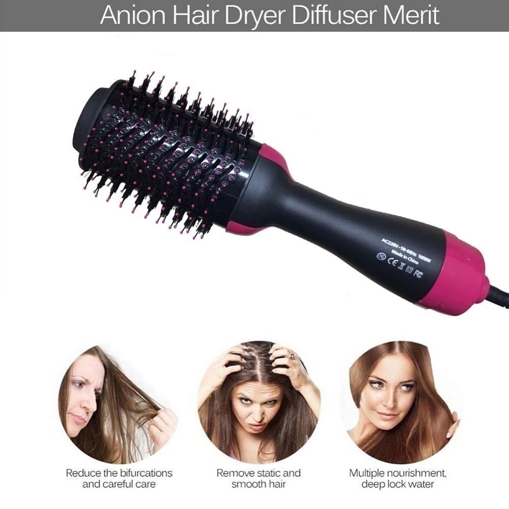 Escova Elétrica De Alisamento De Cabelo Quente 110V Com Modelador De 3 Em 1