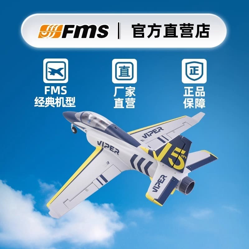 Modelo de avião de controle remoto FMS 70mm EDF Viper V2