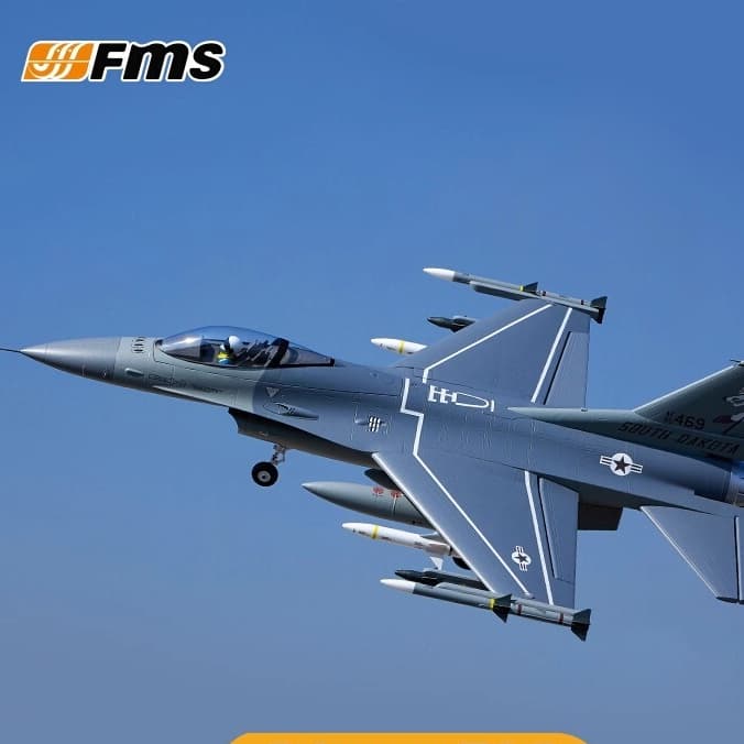 FMS 64mm EDF F-16 como modelo de lutador Real