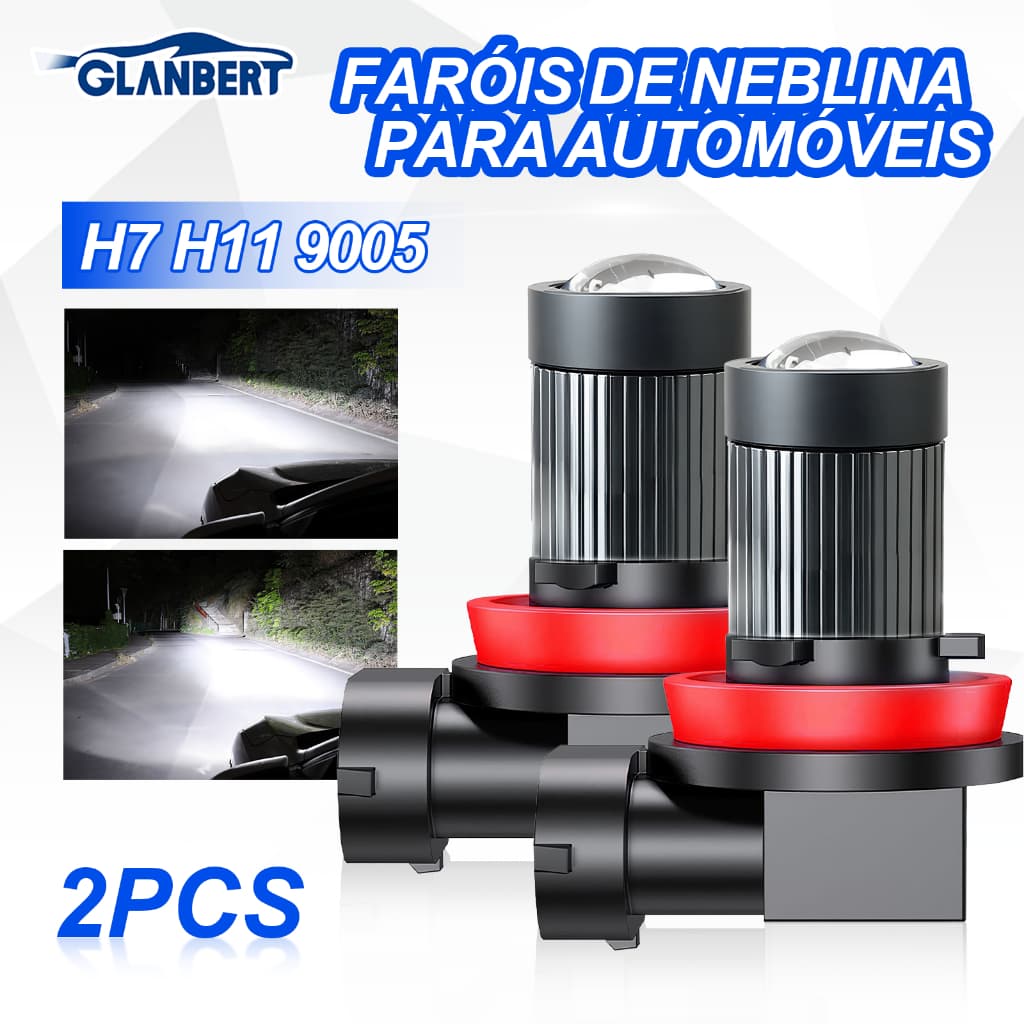 2 Pçs Novo H11 LED H8 H9 Luz De Nevoeiro H7 Lente Branco Amarelo 5202 9006 Lâmpadas Do Carro Scooter Moto Acessórios