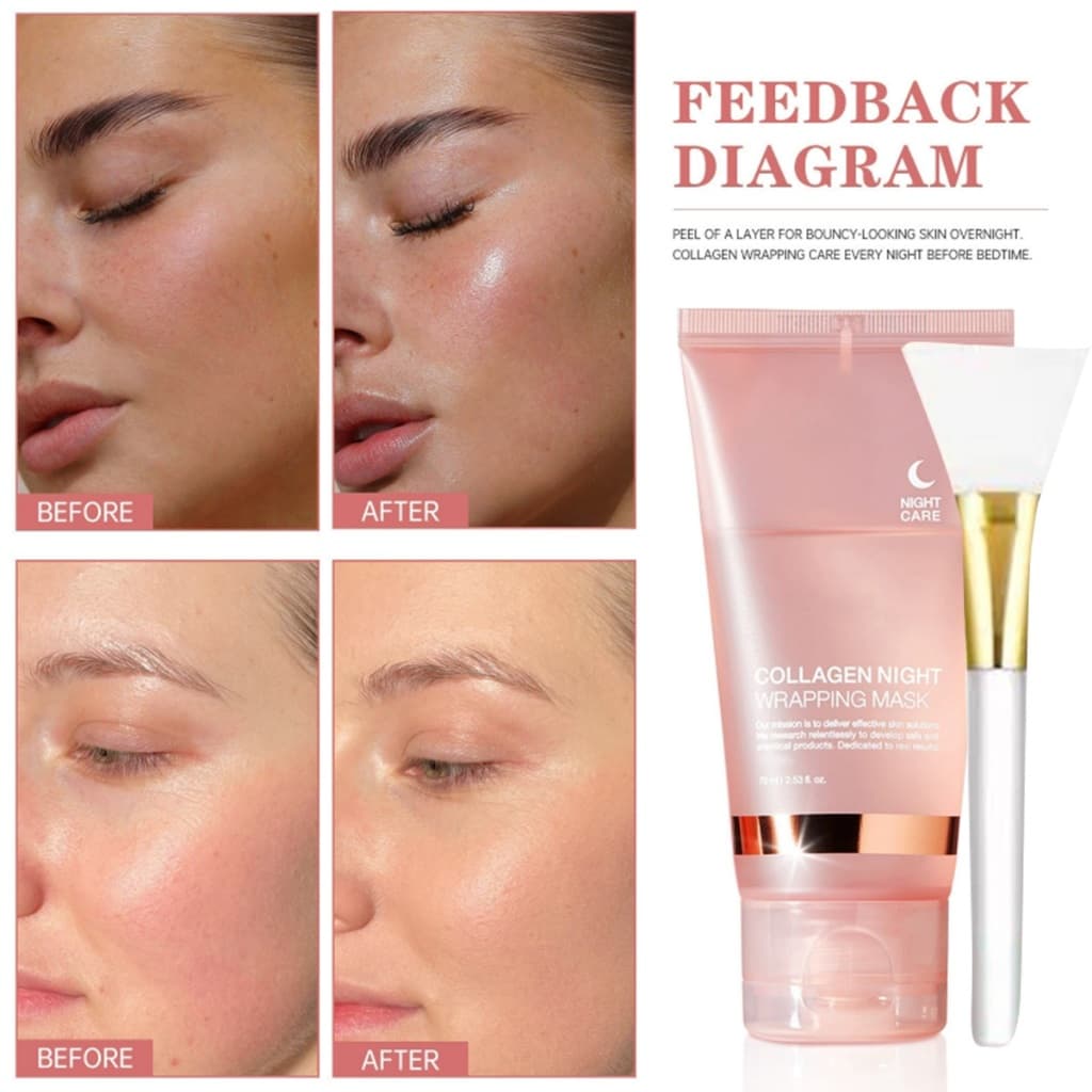 OEM Máscara facial de colágeno coreana  Ilumina a tez, melhora a firmeza da pele, clareia manchas escuras e nutre profun