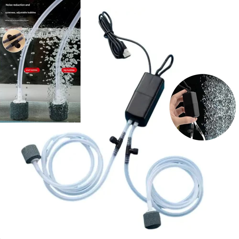 Bomba portátil de oxigenação para aquário USB, fornece solução econômica eficiente de oxigenação econômica para tanque d