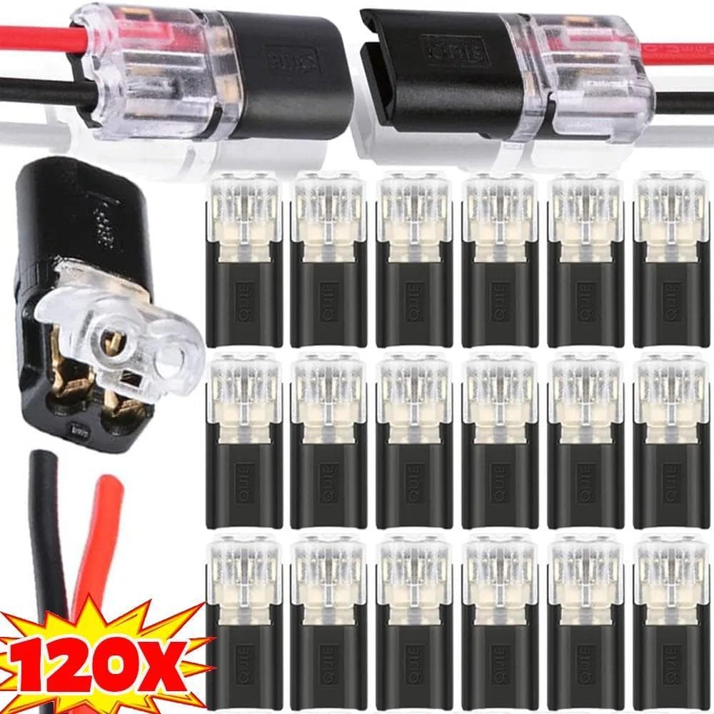 30/120 Pces Conector Elétrico Do Carro 2 Pinos Plug-In De Fio Náilon Isolado Cobre Conexão Rápida Bloco Terminal Braçade