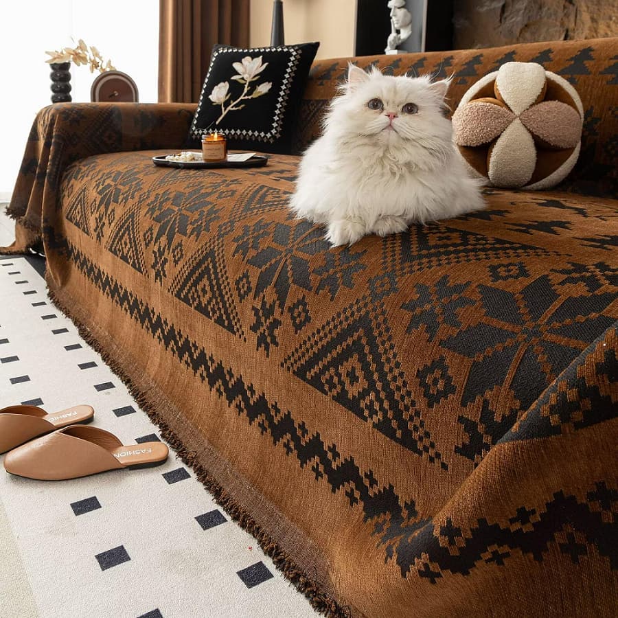 Almofada macia antiderrapante para sofá, sala de estar, decoração de casa, lavável, boêmia, quatro estações, Universal,