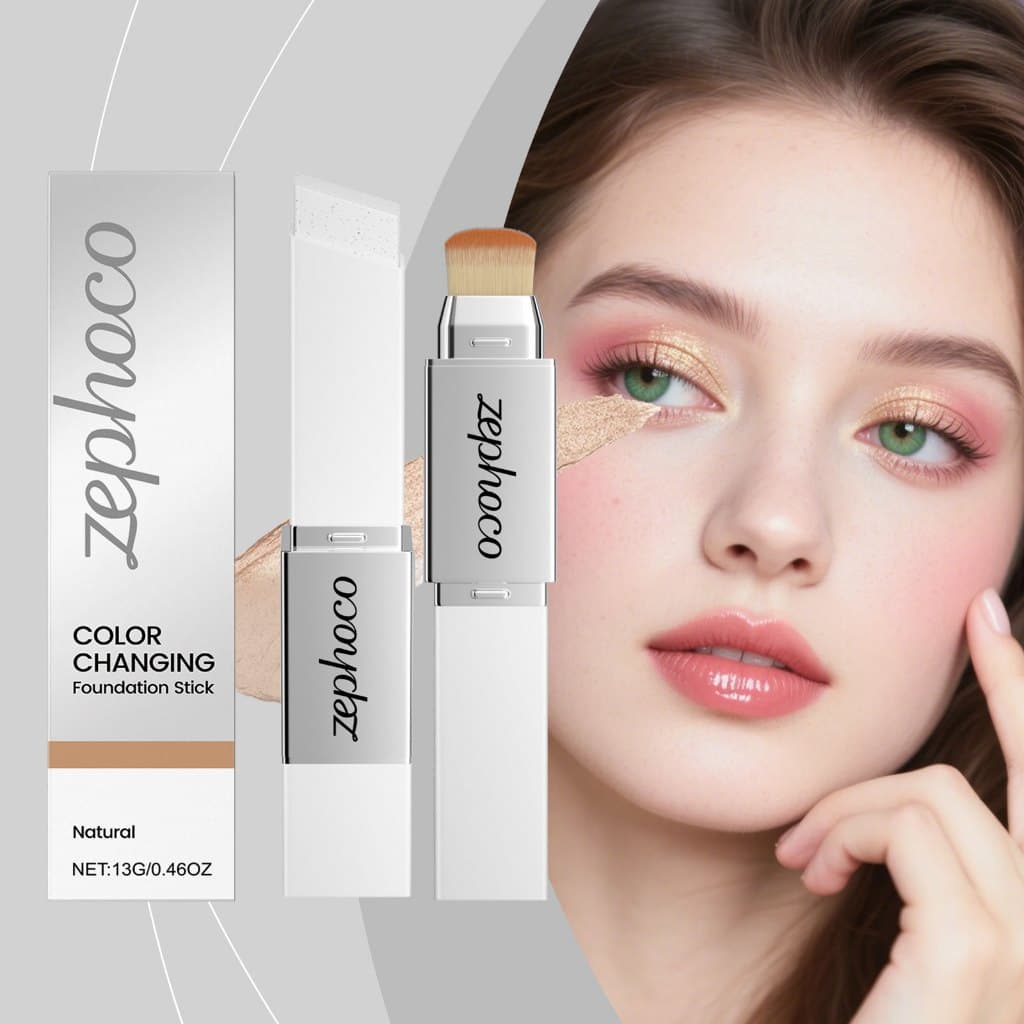 Base 2 Em 1 Que Muda De Cor , Leve , Hidratante , Iluminador , Corretivo Fosco , De Longa Duração , Maquiagem Diária , P