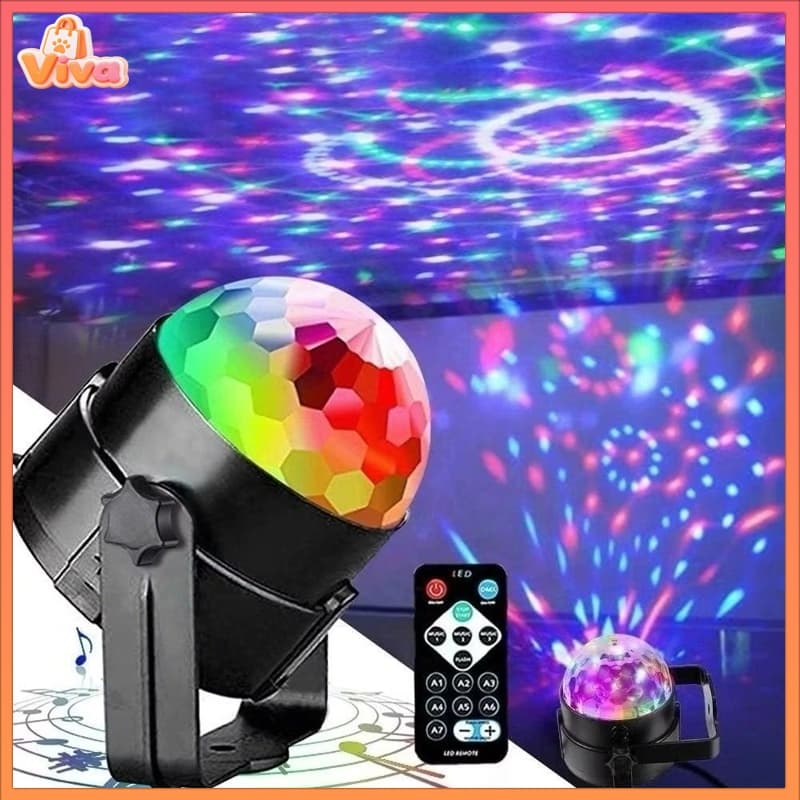 Mini Luzes Estroboscópicas LED RGB Stage com Controle Remoto Sem Fio Responsivo a Som Para Festas Baladas