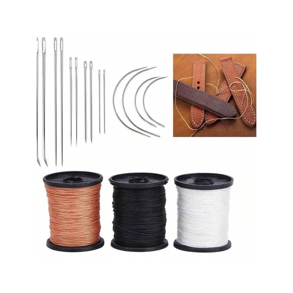 17 Kit De Estofamento , Linha E Agulha De Nylon Resistente , Costura Curva Para Lona , Couro , Carpete (Marrom , Preto ,