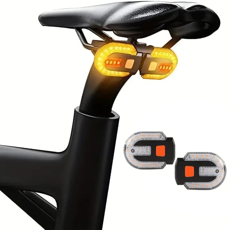 Lanterna Traseira Bike Com Seta e Aviso Sonoro Traseiro Para Bike