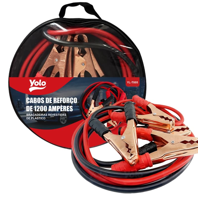 Chupeta de Bateria  com Cobre Puro - Cabo Auxiliar 800A/1200A para Carro, Moto - 3/2.5m