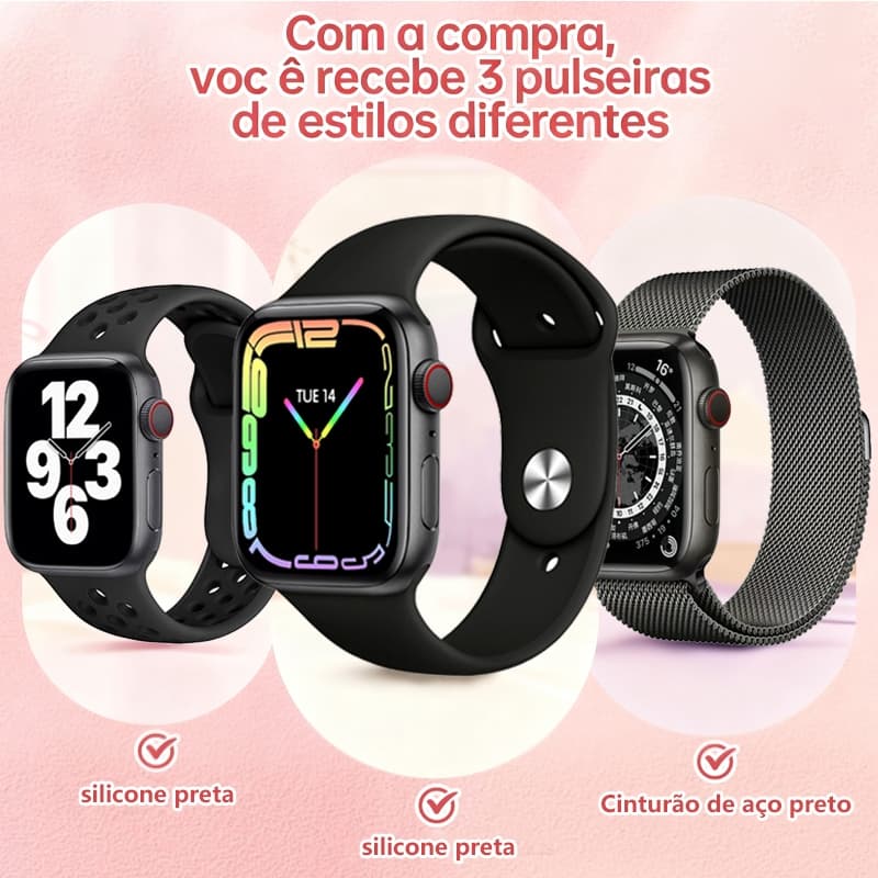 Smartwatch Watch 10 Ultra Plus Giveaway Três Pulseiras Presentes