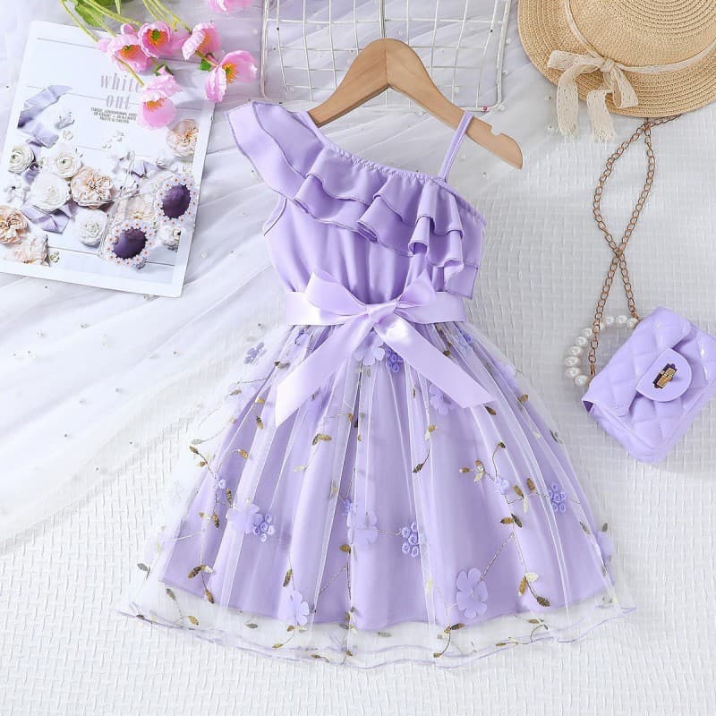 Verão Crianças Meninas Moda Vestido De Princesa Festa Roupas Casuais Para Idades De 2 A 7 Anos