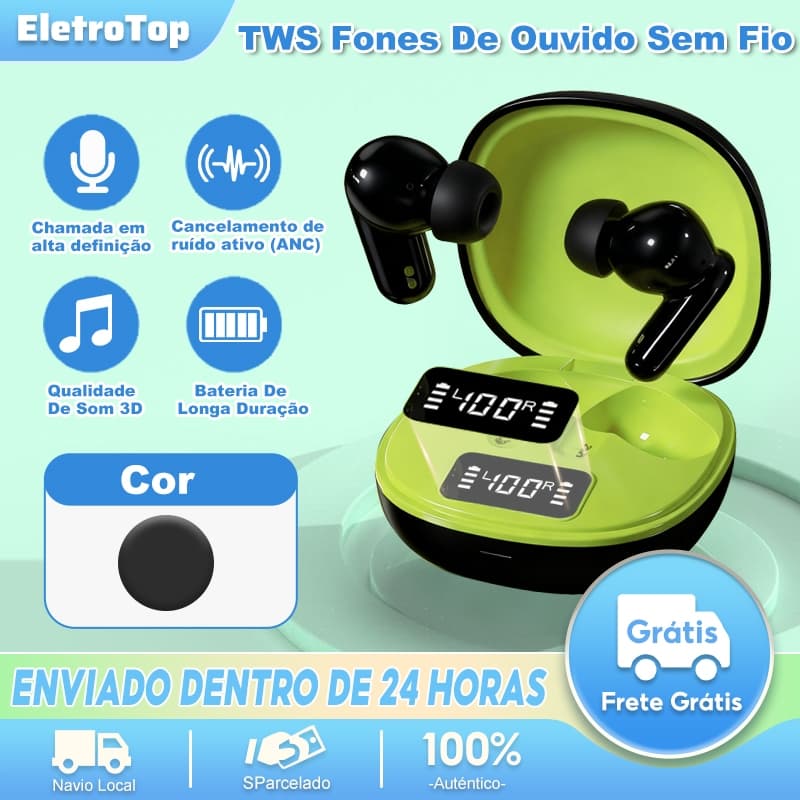 A40 Fones De Ouvido Bluetooth Sem Fio Com Cancelamento Ativo De Ruído (ANC) Fone de Ouvido Bluetooth com Microfone