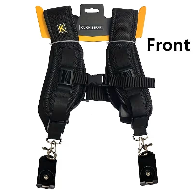 Alça de ombro resistente para câmera DSLR - material de nylon leve - comporta duas câmeras.